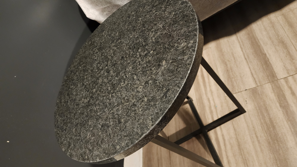 Round Black Marble End Table - photo 4