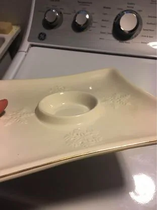 Ceramic Serving Platter with Dip Bowl image indicator(7)