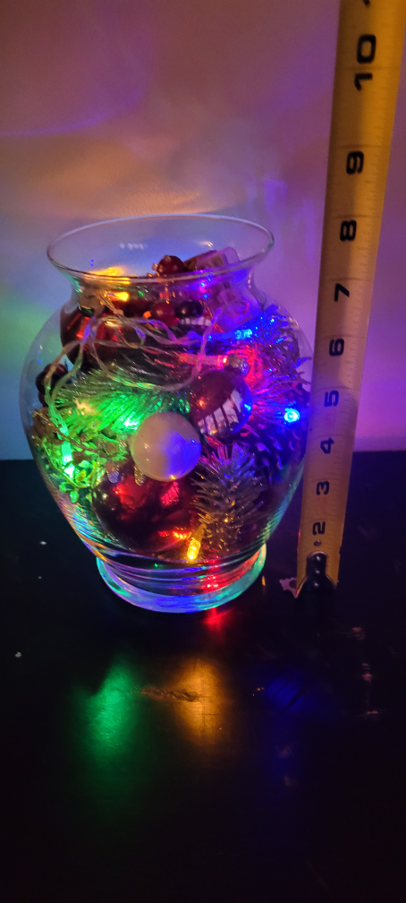 Glass Christmas Vase with Lights - photo 2