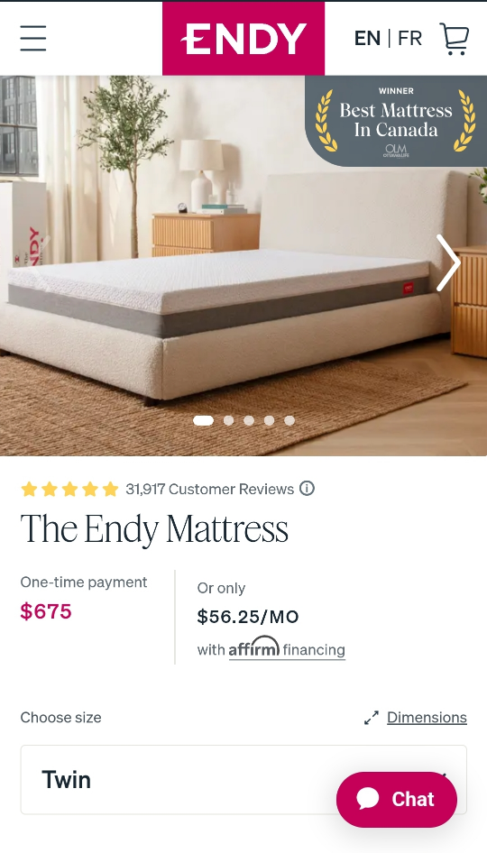 Endy Mattress - Twin Size - photo 3