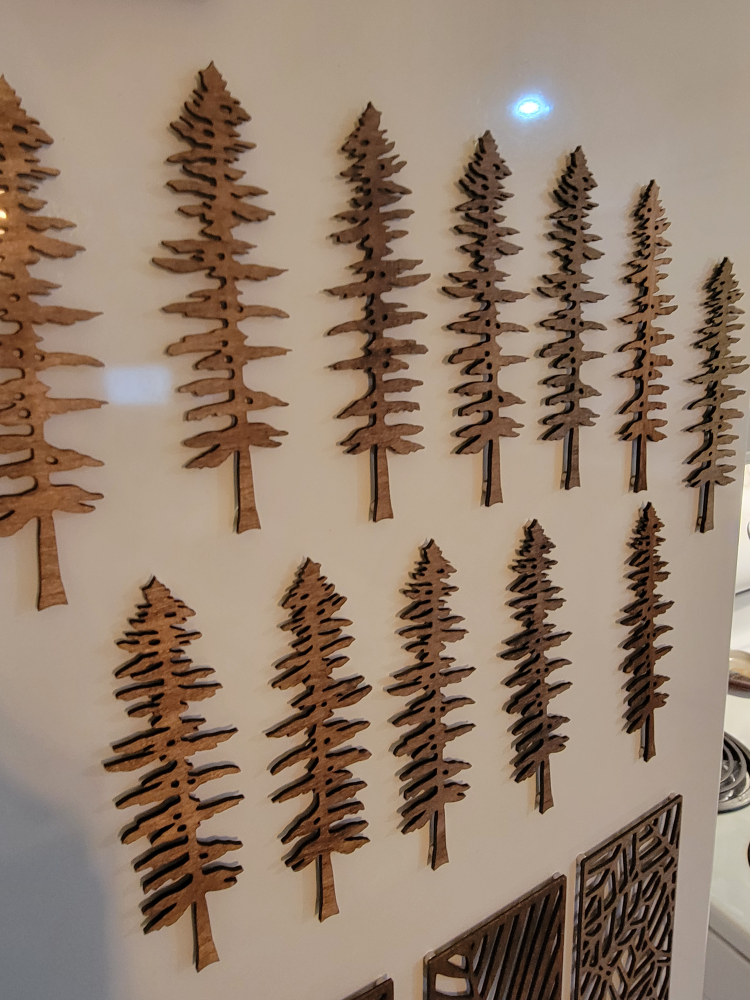 Wooden Sitka Sprice Fridge Magnets - set of 6 - photo 3