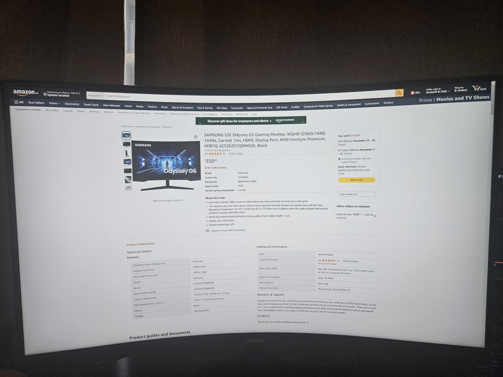 SAMSUNG 32" Odyssey G5 Gaming Monitor