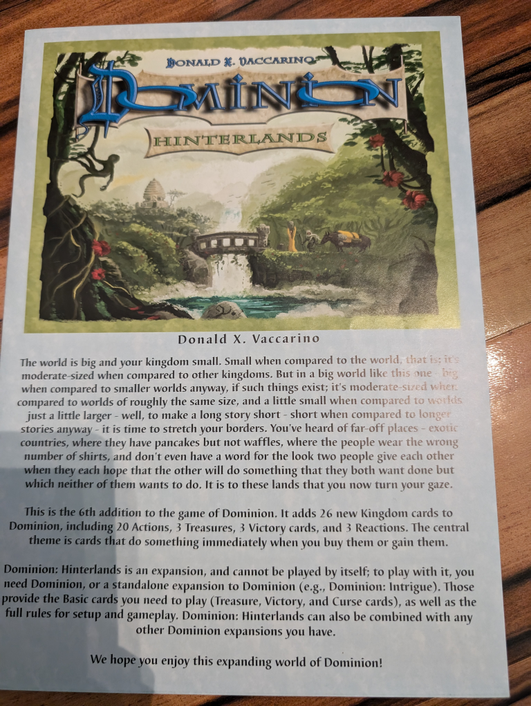 Dominion: Hinterlands Expansion - photo 3