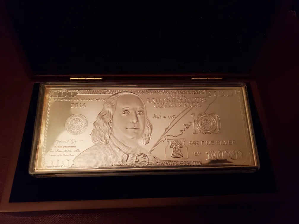 Fine Silver 1 Ounce .999 $100 currency note image indicator(5)