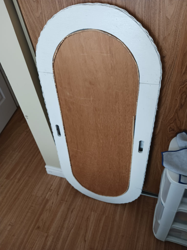 White Wicker Full-Length Mirror - photo 3