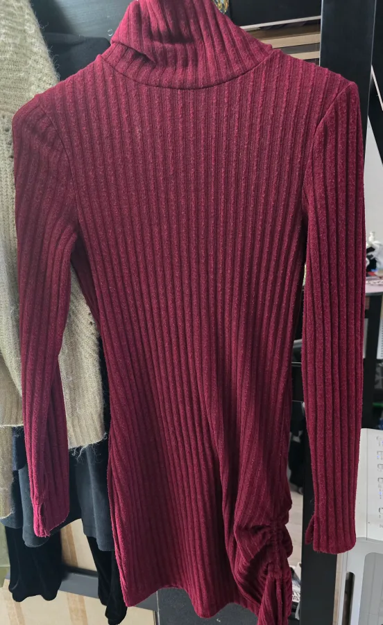 Red Turtleneck Sweater Dress thumbnail