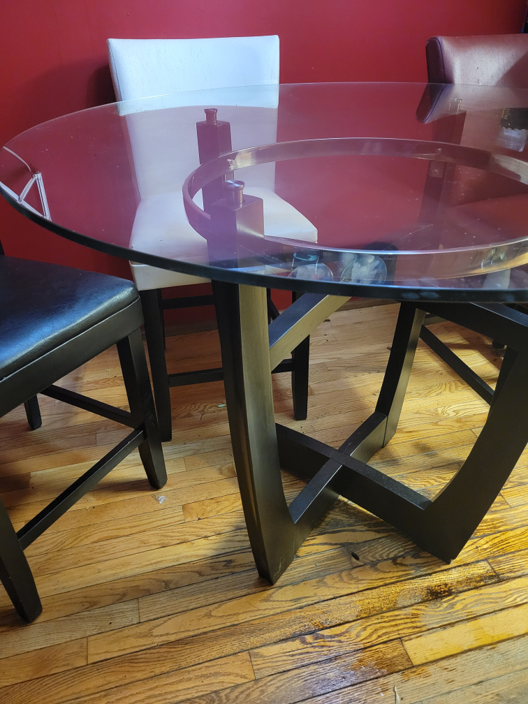 48 inch Round Tempered Glass Top Dining Table