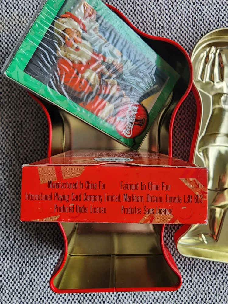 Vintage Coca-Cola Santa Tin with 2 Decks of Playing Cards image indicator(2)
