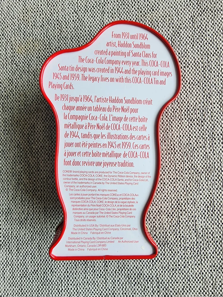 Vintage Coca-Cola Santa Tin with 2 Decks of Playing Cards image indicator(4)