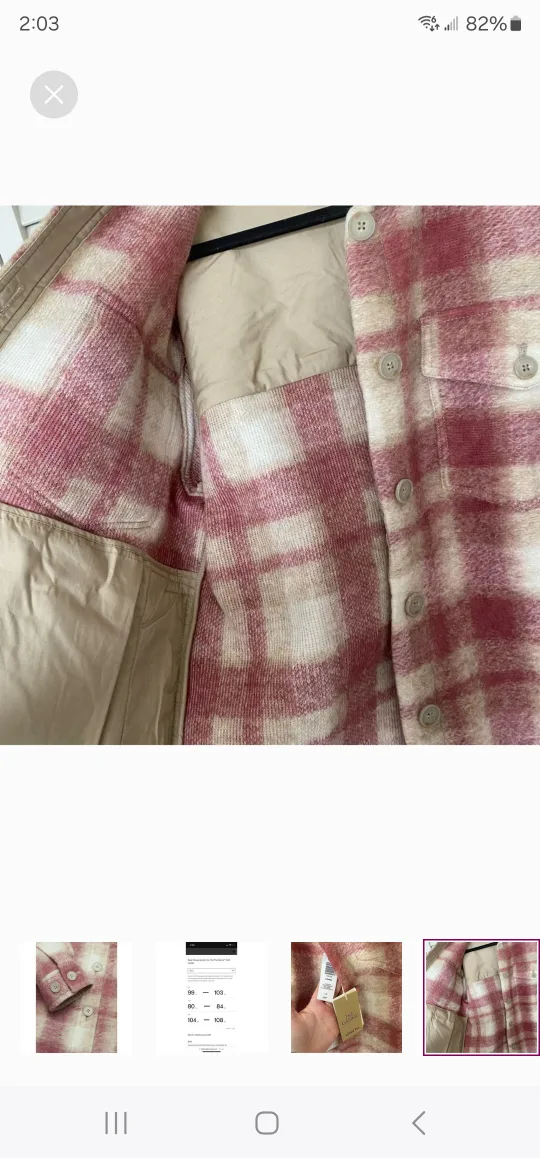 NWT L Wilfred Ganna Plaid Oversized Shirt Jacket image indicator(5)