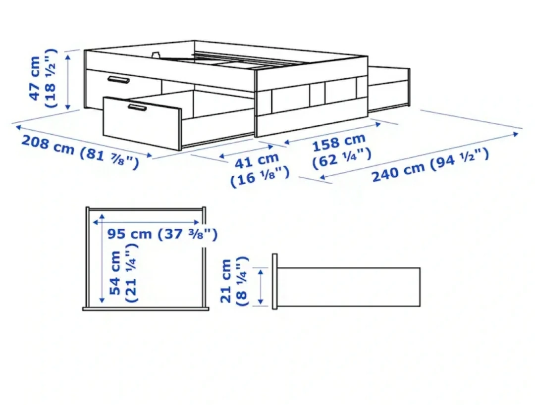 IKEA Brimnes Bed Frame with Storage - photo 5
