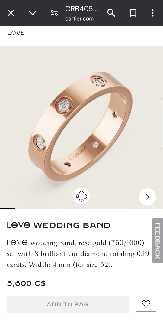 Cartier Love Wedding Band all diamond