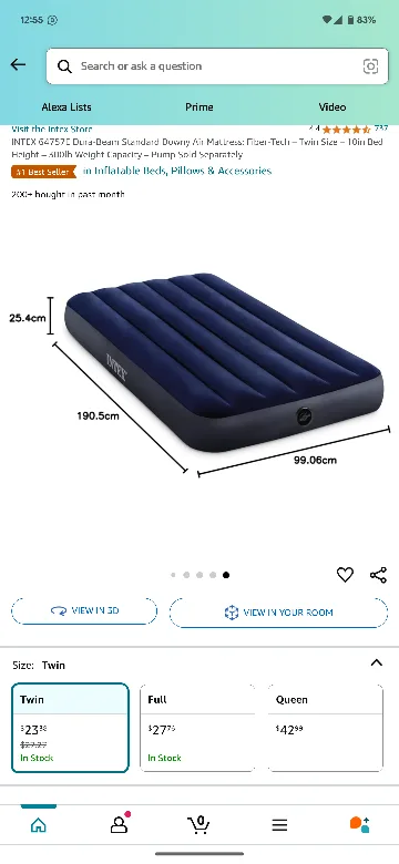 Inflatable Air Mattress with Built-In Pump (single person) image indicator(2)