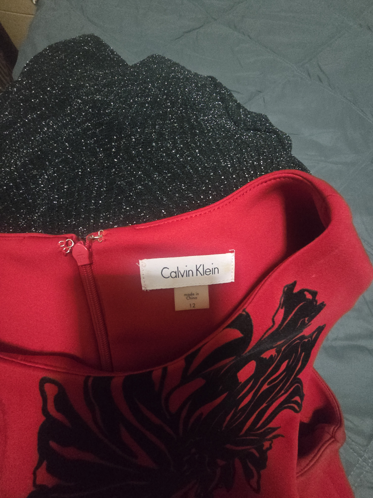 Calvin Klein Red Floral Dress Size 12 - photo 2