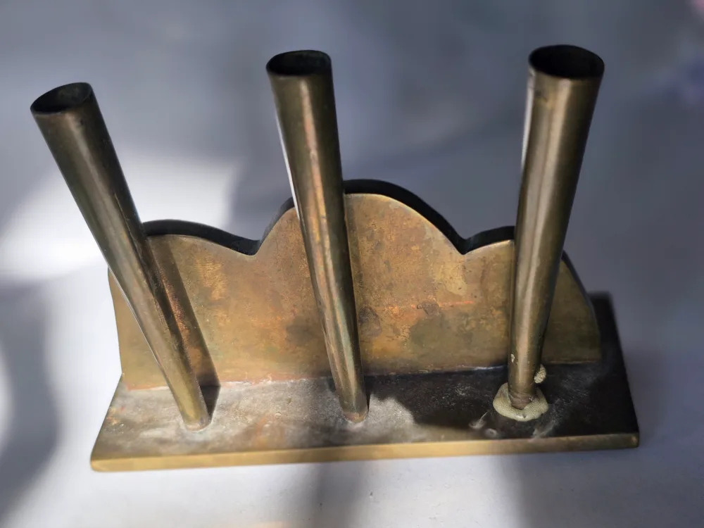 Vintage Brass chinese Pen Holder image indicator(2)