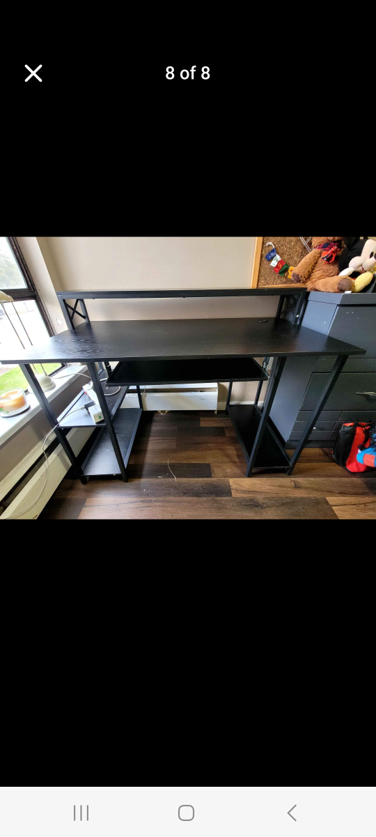 Black Computer Desk with Storage