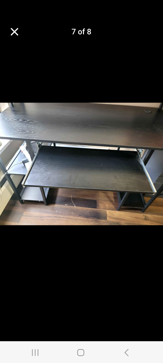 Black Computer Desk with Storage - photo 2