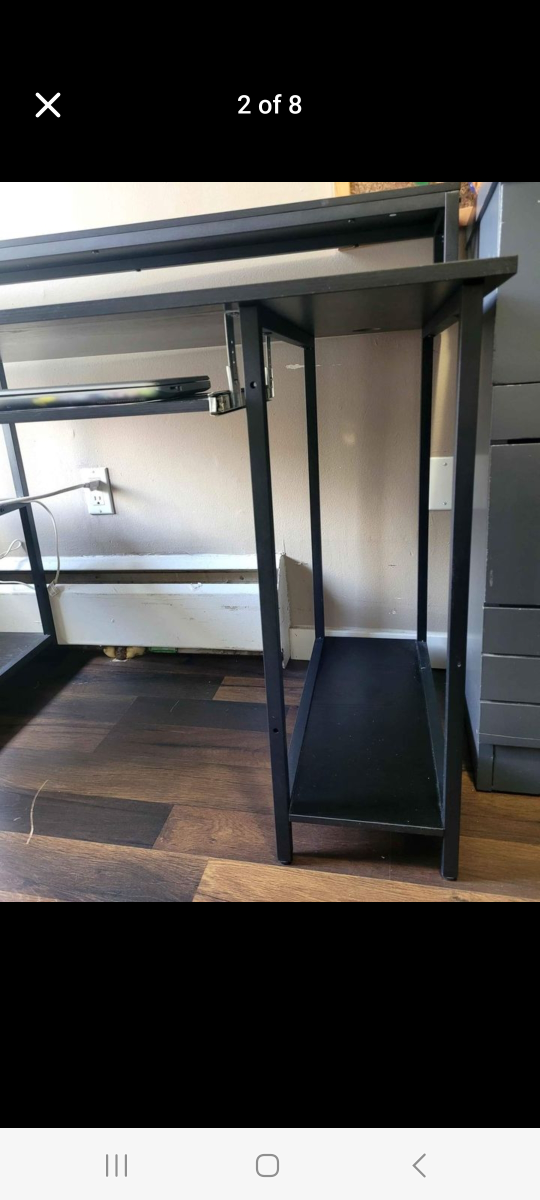 Black Computer Desk with Storage - photo 3