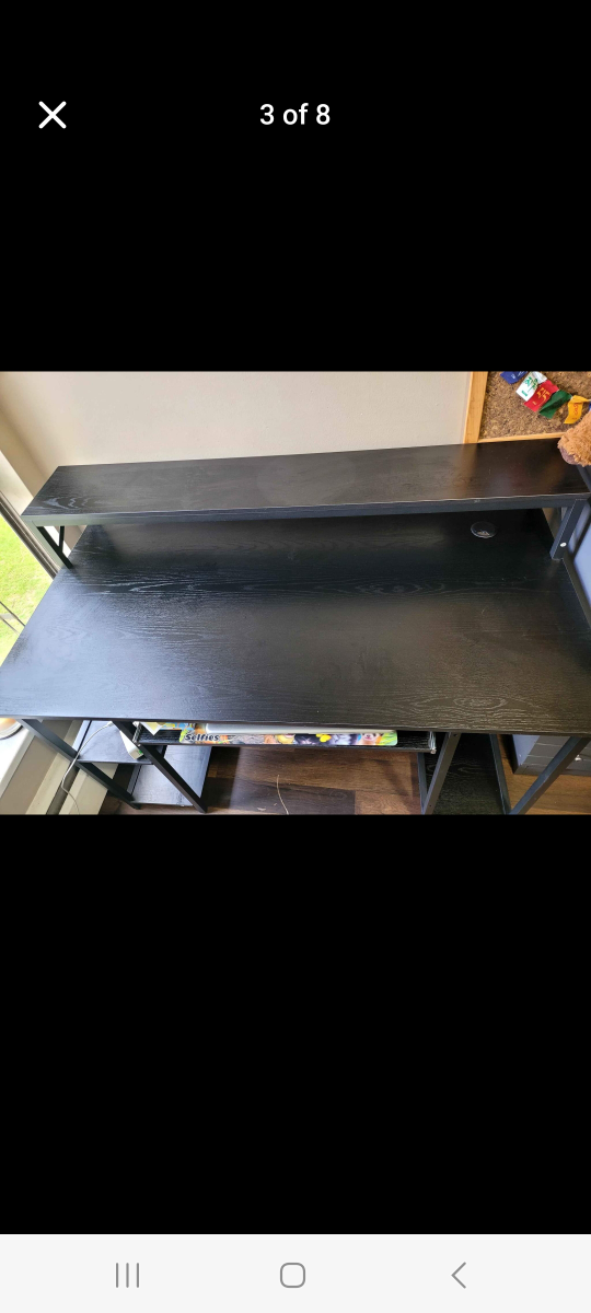 Black Computer Desk with Storage - photo 4