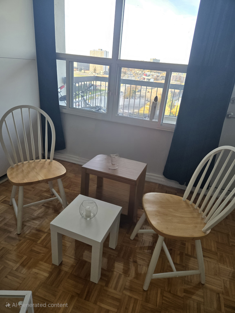 White and Natural Wood set of 2 chairs
