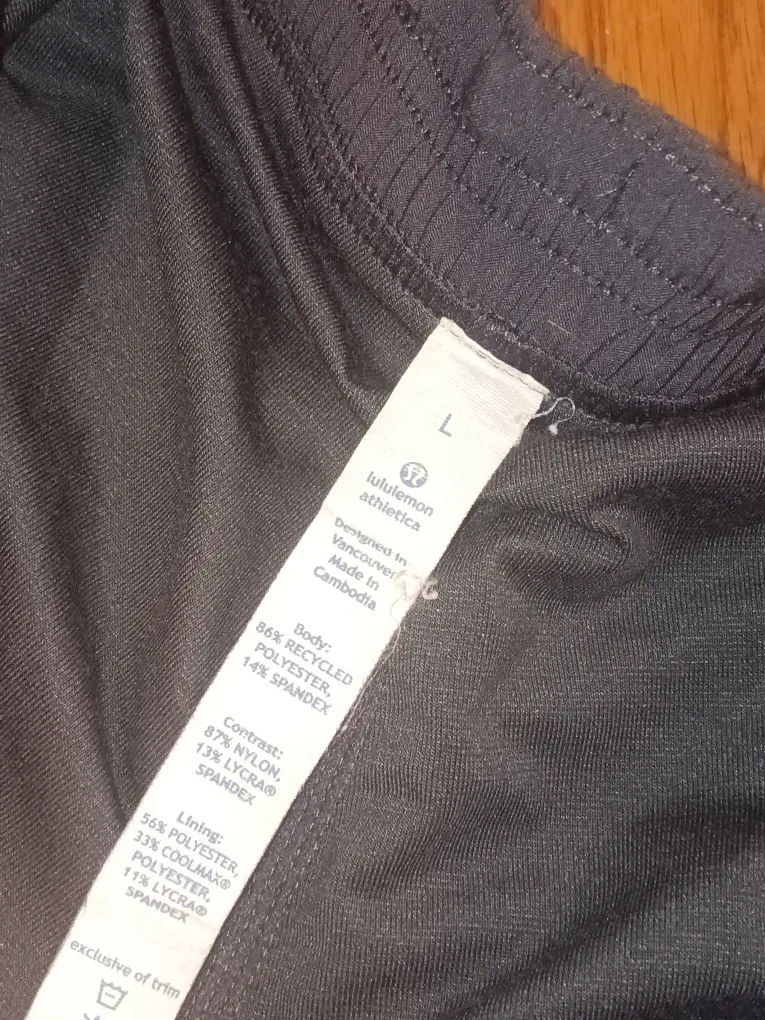 Lululemon Athletic Shorts Black & Yellow Size L image indicator(3)