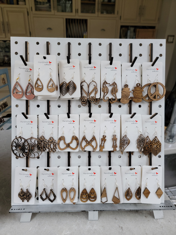 Laser Cut Wooden earrings - photo 2