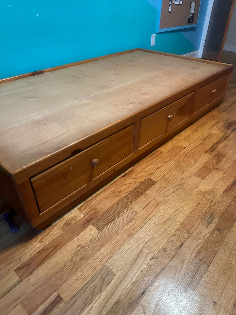 Twin Platform Bed Frame with 3 Drawers