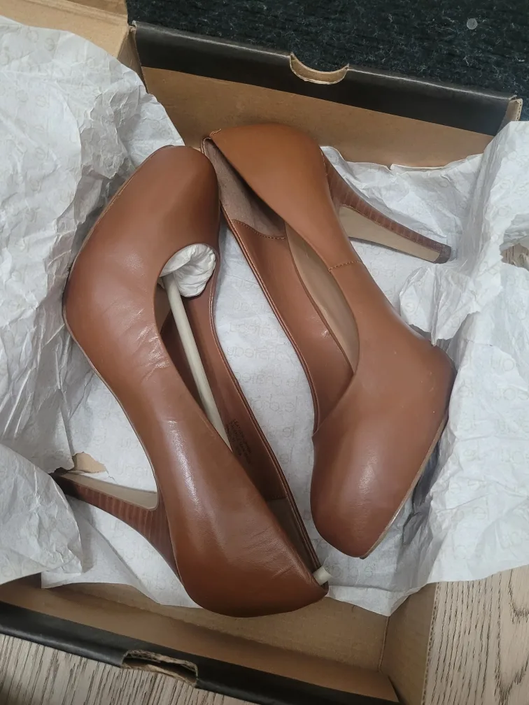 Brown Leather pump high heel shoes image indicator(9)