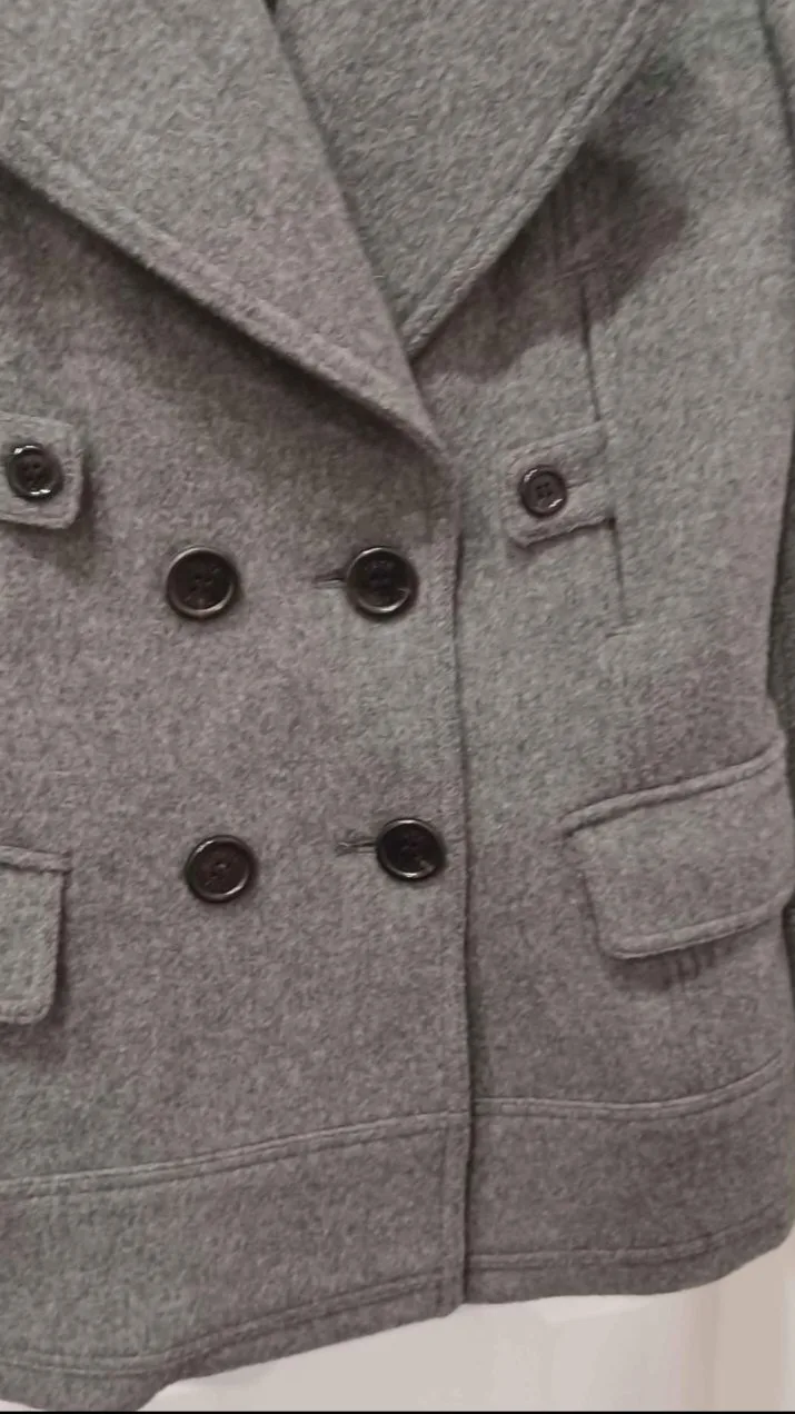 TATE Women's Grey Peacoat image indicator(3)