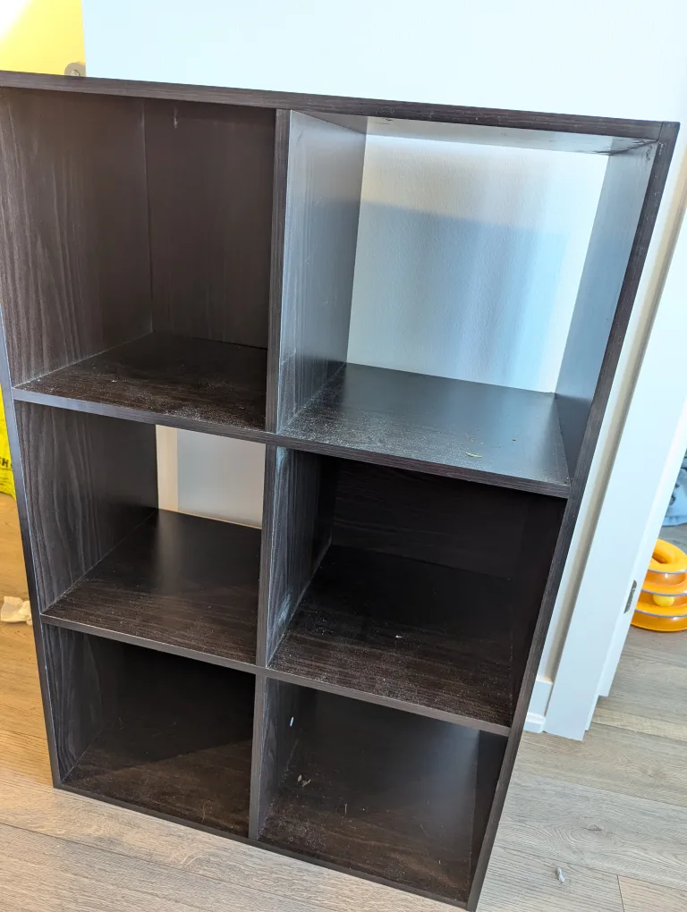 Black Cube Storage Shelf, 6 cubes thumbnail