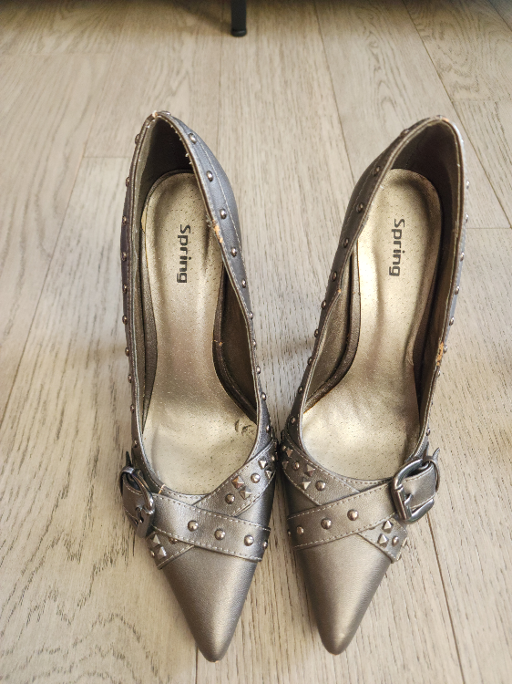 Spring Silver Studded Heels