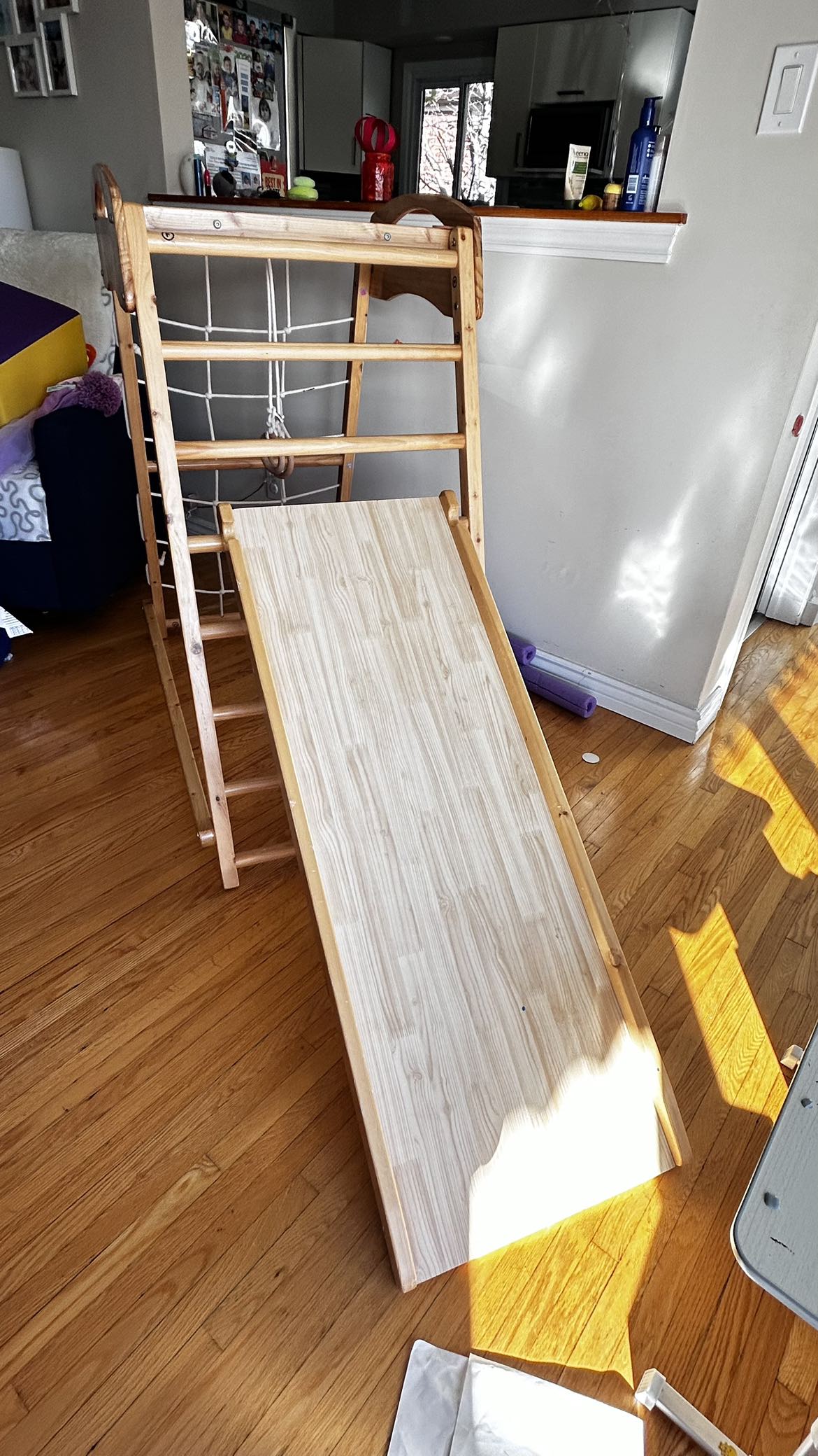 Wooden Toddler Gym with Slide - $100 - photo 4