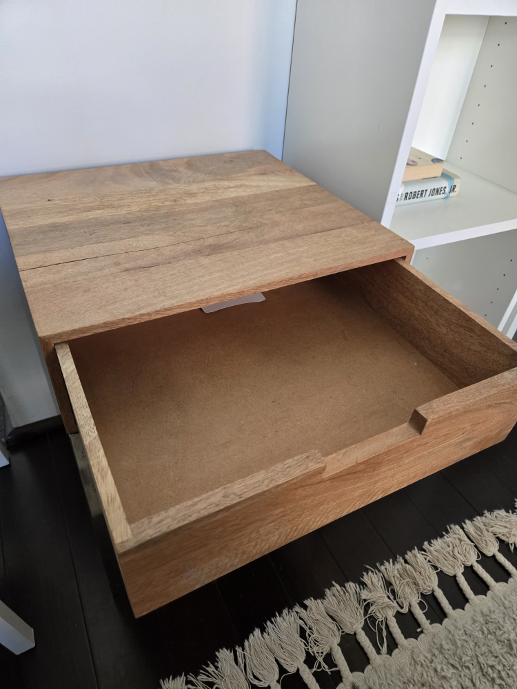 Wood Nightstand with Metal Legs - photo 2