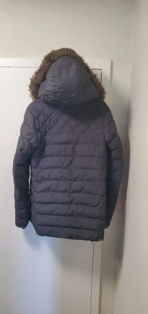 Grey Winter Puffer Jacket with Fur Hood image indicator(4)