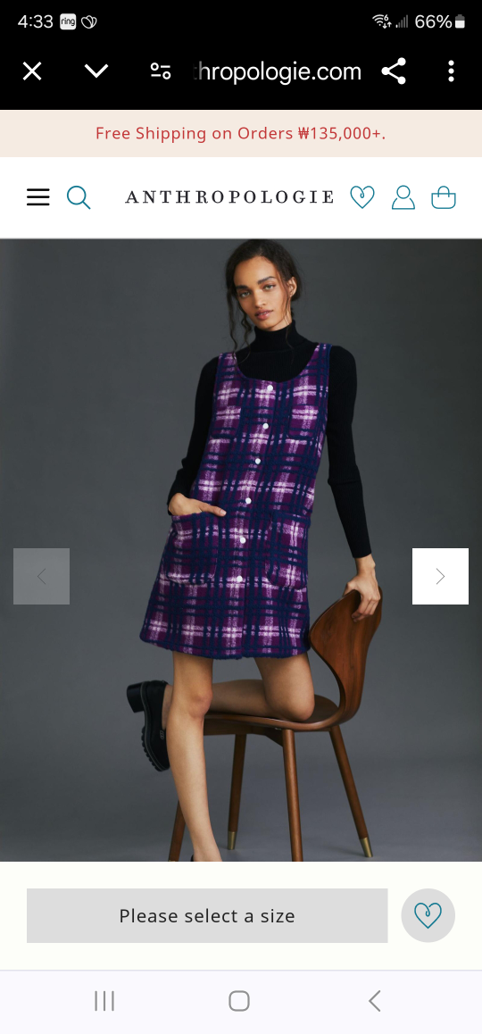 NWT Anthropologie Plaid Jumper Dress