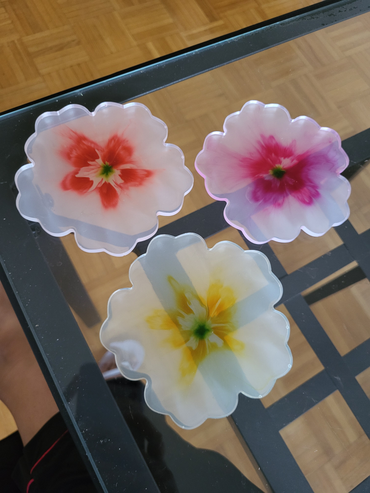 Set of 3 Flower Coasters