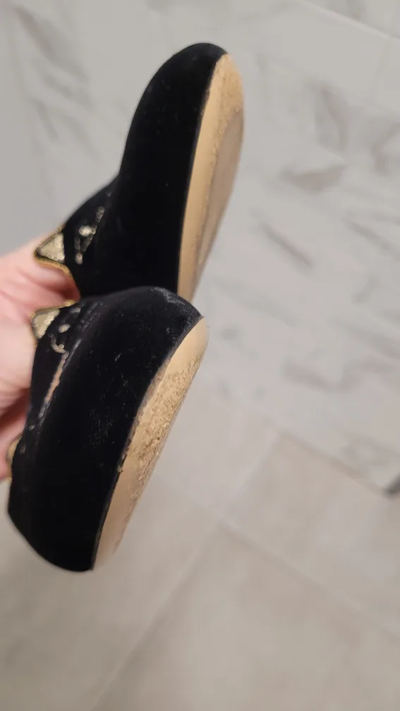 Authentic Charlotte Olympia Black Velvet Kitten Mules image indicator(10)
