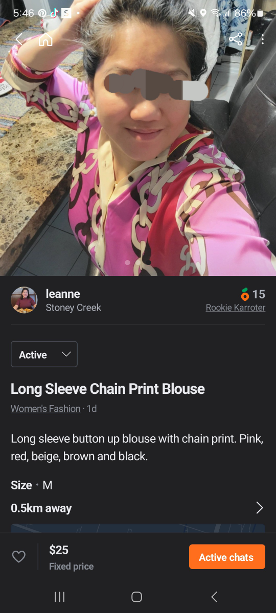 Long Sleeve Chain Print Blouse - photo 2