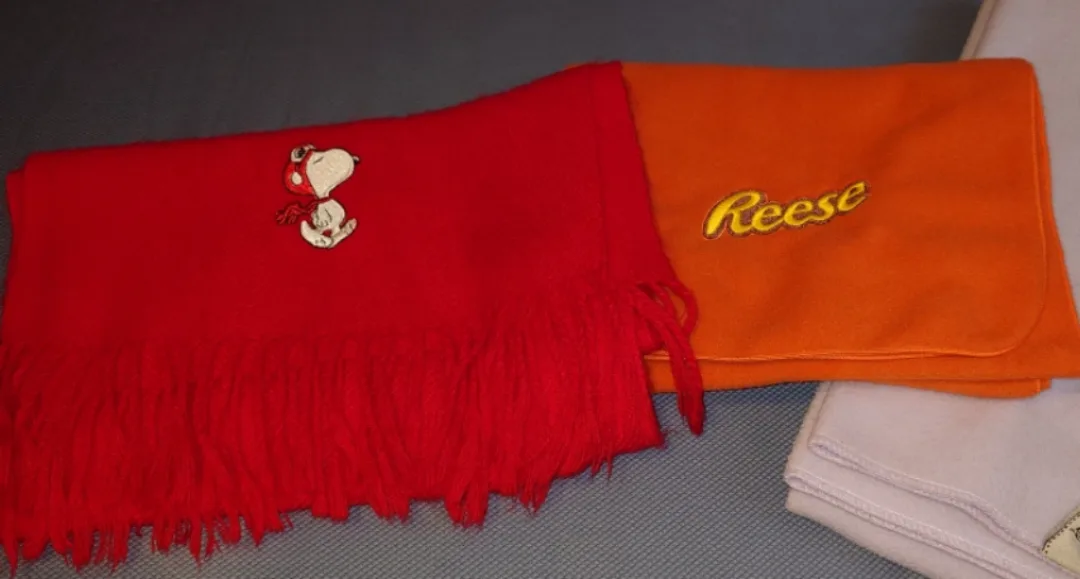 2 Scarves - Red Snoopy & Orange Reese's image indicator(2)
