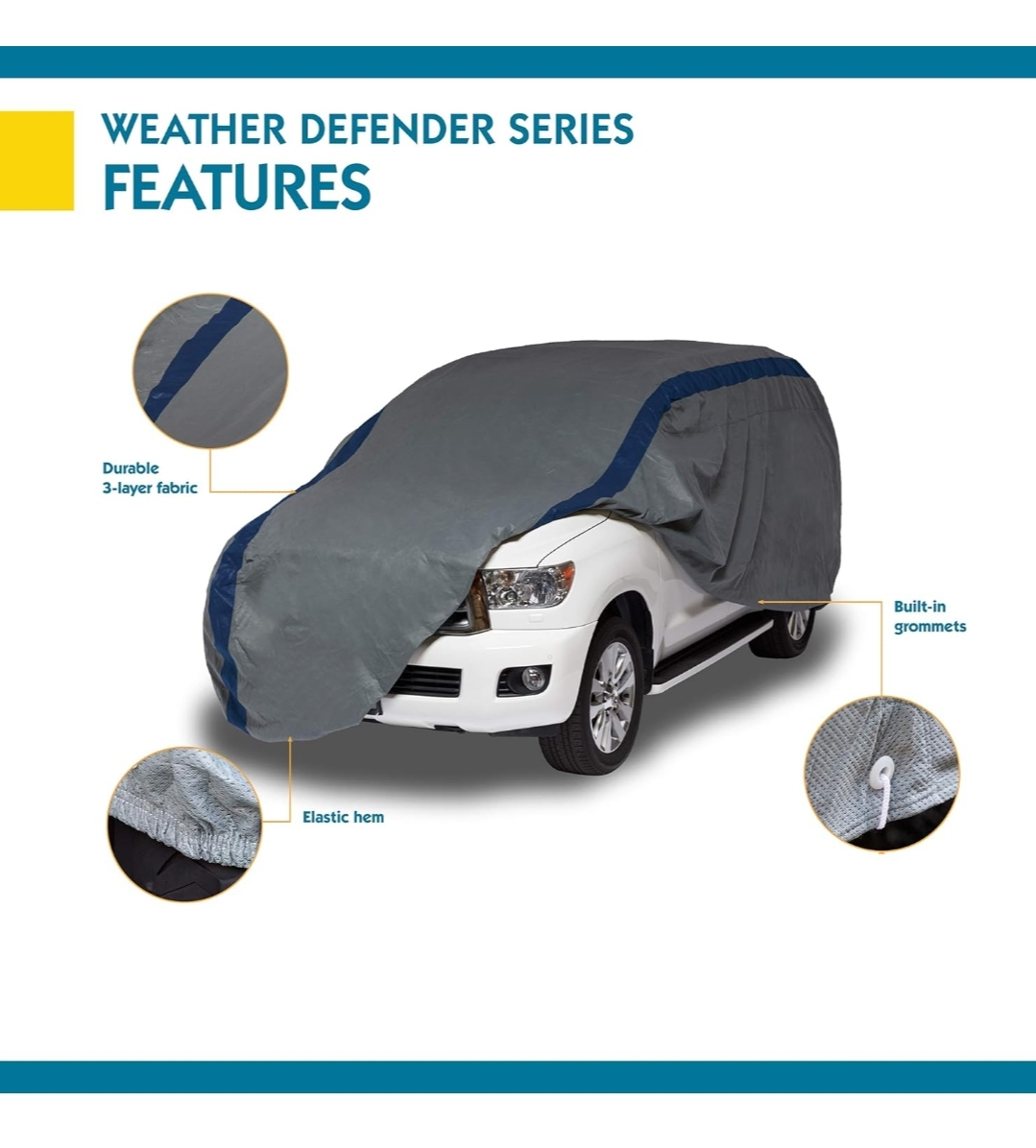 Duck Covers A3SUV186 Weather Defender SUV Cover - Grey - photo 3