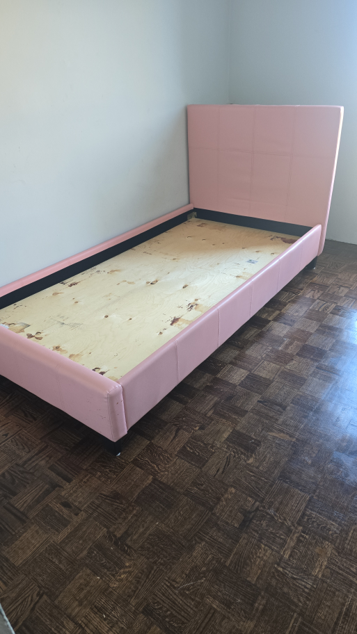 Kids Pink Upholstered Twin Bed