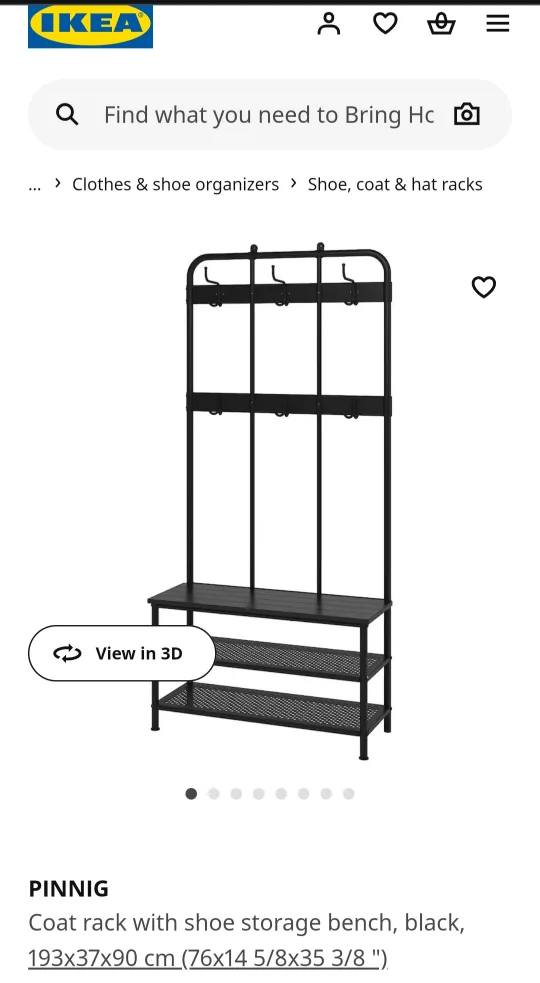 IKEA PINNIG Coat Rack with Shoe Storage Bench image indicator(8)