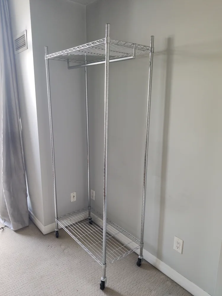 Chrome Closet Organizer with Rolling Base image indicator(2)