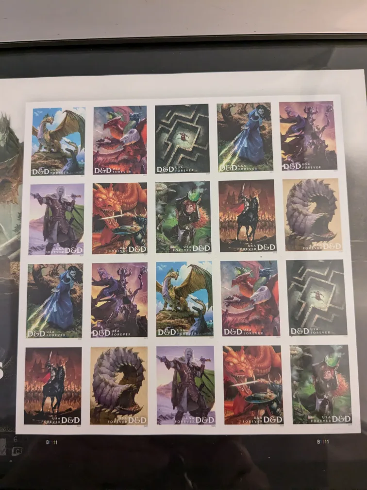 Dungeons & Dragons Stamps framed matted image indicator(4)