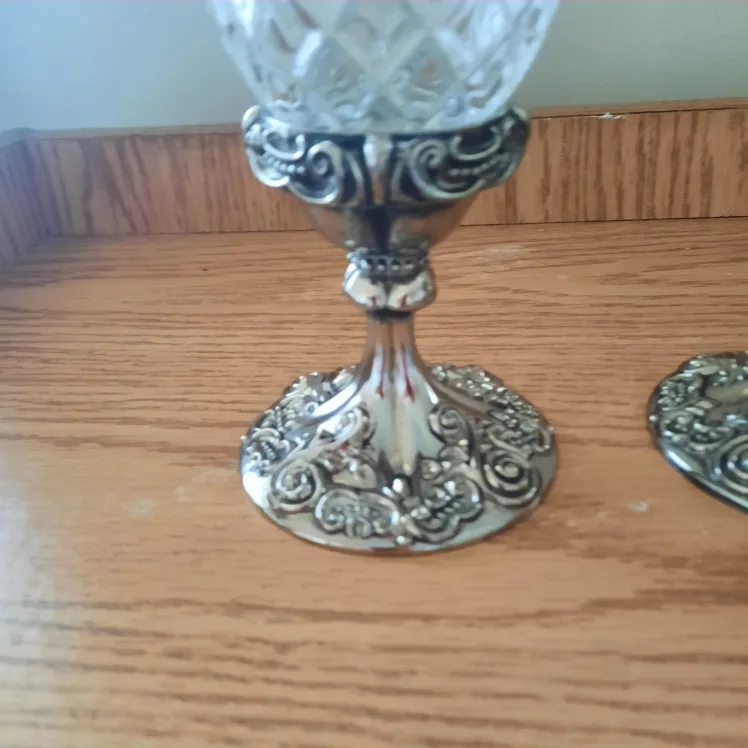 Godinger silver plated crystal candle holdet image indicator(4)