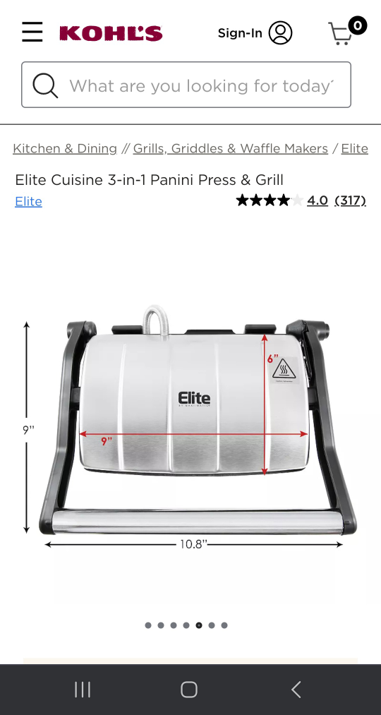 Elite Cuisine 3-in-1 Panini Press & Grill - photo 4