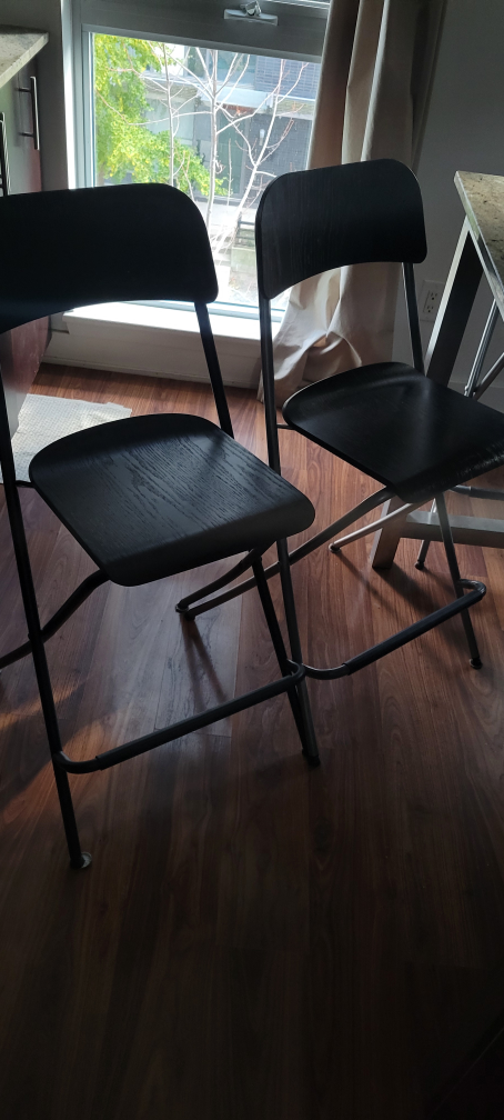 4 or 2 pairs IKEA Franklin Black Folding Bar Stools