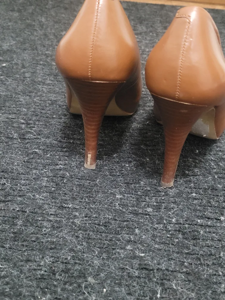 Brown Leather pump high heel shoes image indicator(5)