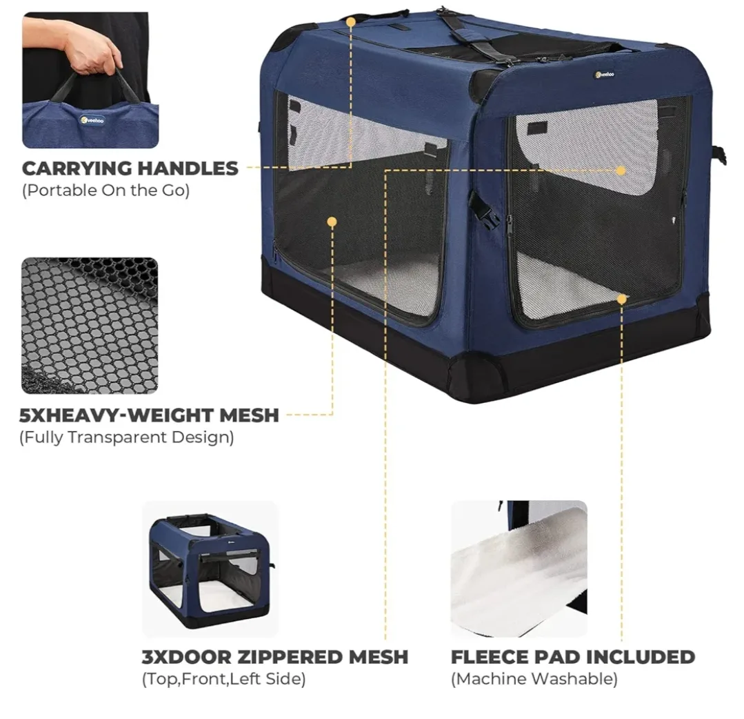Veehoo Folding Soft Dog Crate image indicator(3)