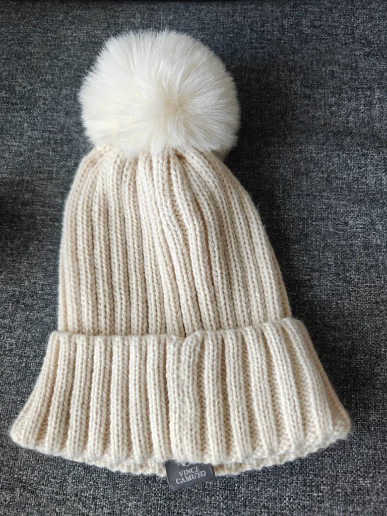 Vince Camuto Knit Winter Beanie Hat with Pompom thumbnail